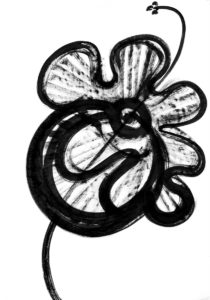 Karen Blixen's Flowers. Ink on paper. 100 x 70 cm. 39.4 x 27.6 in.