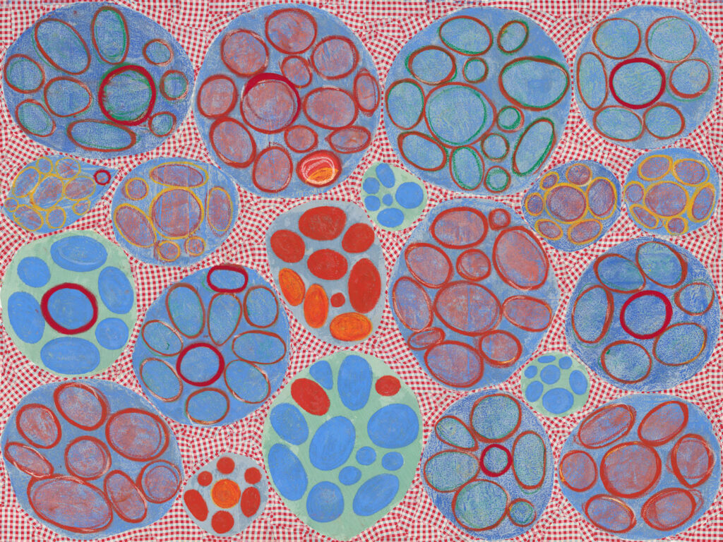 Tactile Metamorphose 2 - Textile painting on camvas, 200 x 150 cm, 2021